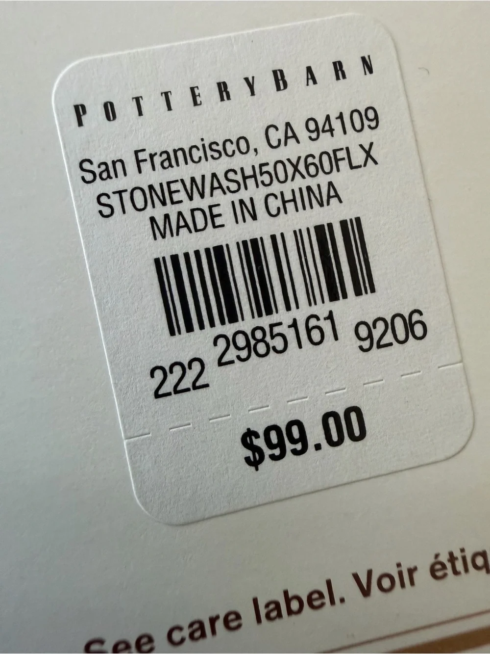 NWT POTTERY BARN Stonewashed Cable Knit Throw Blanket New 50 x 60 Flax